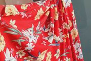 BERSHKA red floral ruffle frill wrap dress Sz S (Fit 8-10UK) - Bnwt