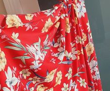 BERSHKA red floral ruffle frill wrap dress Sz S (Fit 8-10UK) - Bnwt