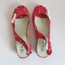 Flydoz Ladies Red Slingback Shoes With Stars & Bows New With Box Size UK4 EU37 CAN POST Image 3
