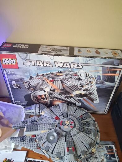 Lego star wars 4504 Millennium Falcon Original Trilogy Edition box +75414 force burn speeder