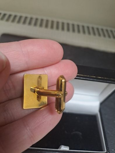 Gold Tone Rectangular Cufflinks with presentation box