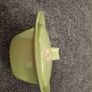 Vintage 1970s Embee Avocado Green Plastic Jam / Sugar Pot with Spoon Image 2