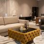 Luxury Velvet Chesterfield Coffee Table 63x63x35cm Square Velvet Image 5