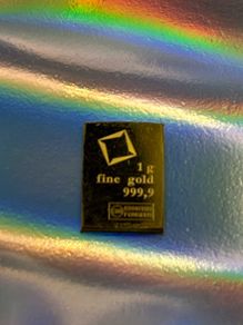 1gram Fine 9999 Gold Bullion Valcambi Combibar.