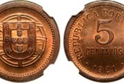Portugal 1921 5 Cent NGC MS65RB Beautiful Gem Bu