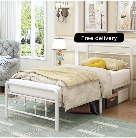3ft Single Bed Frame with Victorian Headboard and Footboard