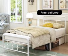 3ft Single Bed Frame with Victorian Headboard and Footboard