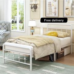 3ft Single Bed Frame with Victorian Headboard and Footboard