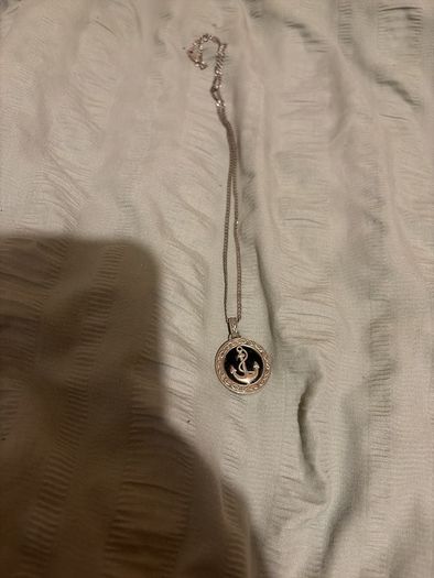 Sterling silver men's black onyx Celtic anchor necklace