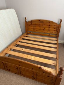 Solid pine double bed