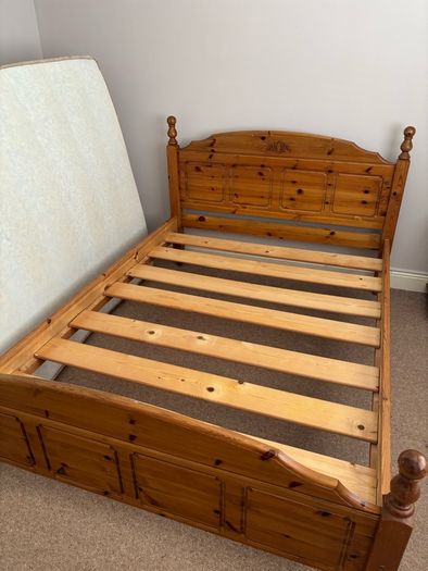 Solid pine double bed