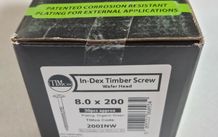 Timco 200INW 8.0 x 200 Index Wafer Head Timber Wood Screw, Green - Pack of 50