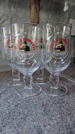 Birra Moretti Half Pint Glasses 268ml Stemmed Beer Pub Bar Glasses Sets Available