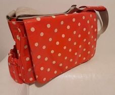 Cath Kidston glossy red polka dot shoulder bag