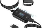 Scart(in) to HDMI(out) Converter - HDMI &amp; Scart Cable for Video &amp; Audio Upscale - Adapter for HDTV, Monitor, Projector, STB, VHS, Xbox, PS3