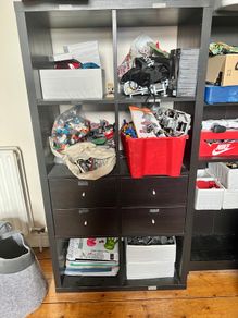 IKEA Kallax 8 cube shelves with four drawers