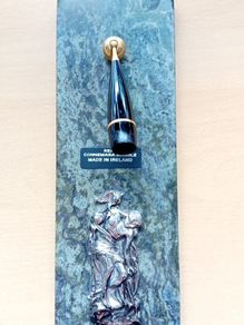 Connemara marble pen holder ft Cuchulainn.