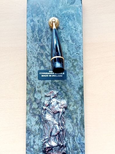 Connemara marble pen holder ft Cuchulainn.