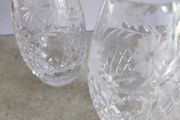 Set Of 2 Bohemian Small Crystal Vases.
