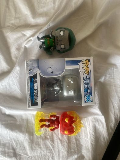 Marvel's Fantastic Four Funko Pops - Silver Surfer, The Human Torch and Dr. Doom Avengers Doomsday