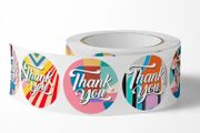 THANK YOU Stickers Roll of 500 / 1 Inch / NEW