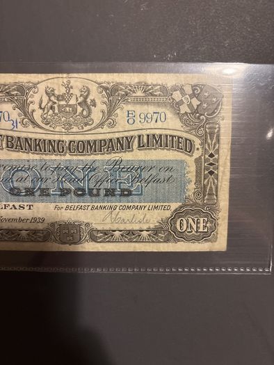 1939 Belfast Banking 1 Pound Note