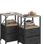 Bedside Table with Charging Station, Side Table with 2 USB Ports and Outlets, Nightstand with Cloth Drawer, Set of 2, End Table, Greige Image 9
