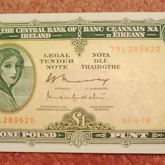 Irish One Pound Note - Lady Lavery