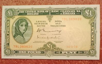 Irish One Pound Note - Lady Lavery