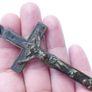 Antique Pectoral Cross: Monk Crucifix, Skull & Crossbones Charm Image 4