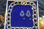 Vintage Unique 1980s Necklace and Earrings Set