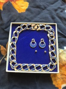 Vintage Unique 1980s Necklace and Earrings Set