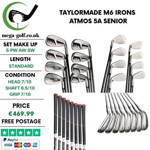 Taylormade M6 Irons / 5-Pw-Aw-Sw / Atmos 5A Senior