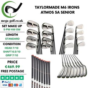 Taylormade M6 Irons / 5-Pw-Aw-Sw / Atmos 5A Senior