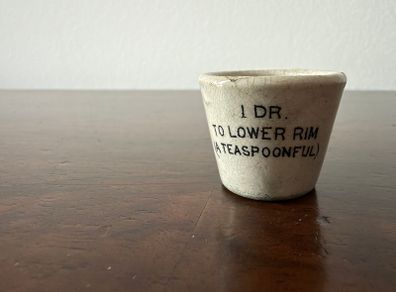 Antique Victorian Ceramic Medicine Measure