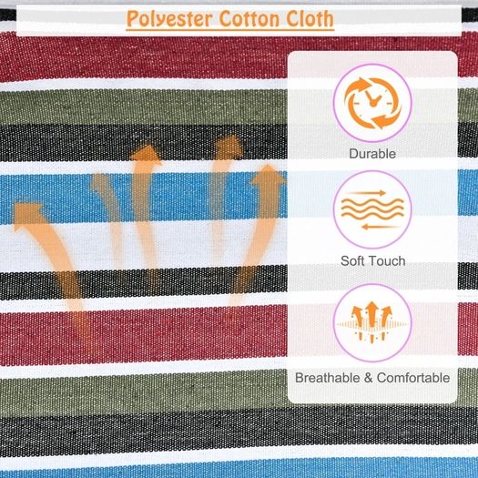 Cotton Hammock Portable w/ Carrying Bag Brazilian Fringe Deluxe Swing Chair for Beach, Yard, Bedroom, Patio, Porch, Indoor, Outdoor