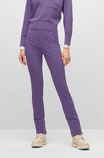 HUGO BOSS Women's Pants C_eysa Jersey Trousers, purple, purple, size M