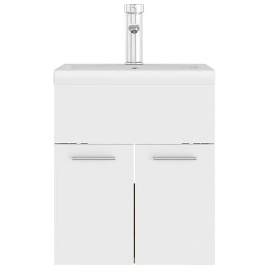 Sink Cabinet with Built-in Basin White and Sonoma Oak Chipboard