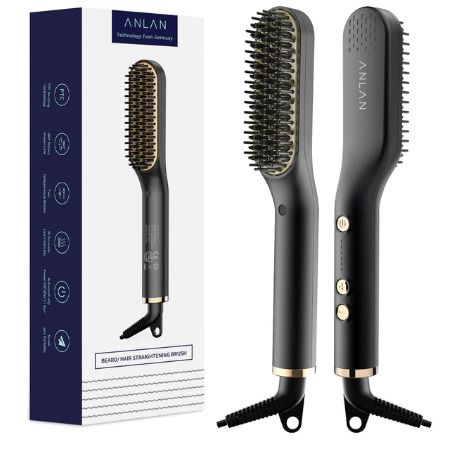 Hair Comb Brush Beard Straightener Multifunctional Hair Straightening Comb Hair Curler Quick Beard Hair Styler EU Plug