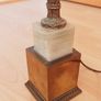 Vintage onyx and brass column table lamp  height 42cm Image 4