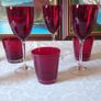 Antique 10 Piece Ruby Red Glasses Collection Image 2