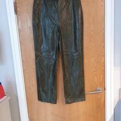 River Island  Jade  Green Faux Leather  Trousers.  S.12.  New - No Tag.