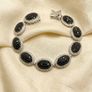 Natural Black Spinel Cambodian Zircon Halo Bracelet Image 3