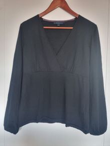 Boden Wrap V Neck Wool Jumper, Size 14