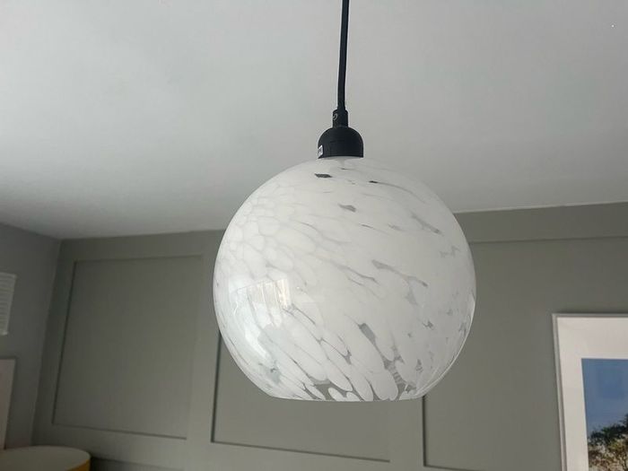 3 Pendant Shades - white glass