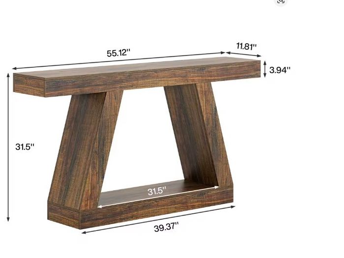 Farmhouse Entryway Console Table Rustic Brown Wooden Hallway