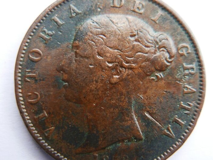 1853  Great Britain 1/2 Half Penny Queen Victoria