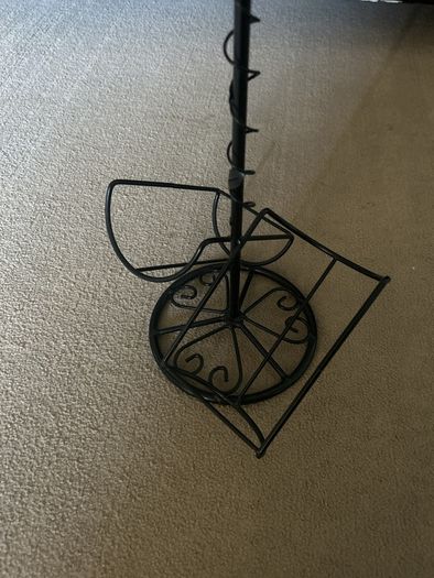 Black wine bottles and glasses holder