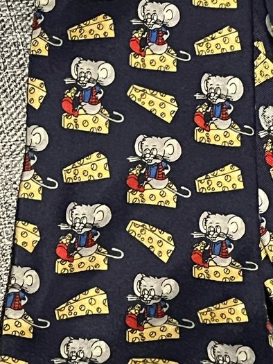 Vintage Mouse and Cheese Silk Tie