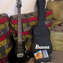 Ibanez electric guitar and amp